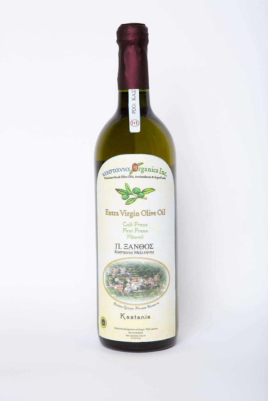 Kastania Organics Extra Virgin Olive Oil 750 ml (25.35 fl oz.)